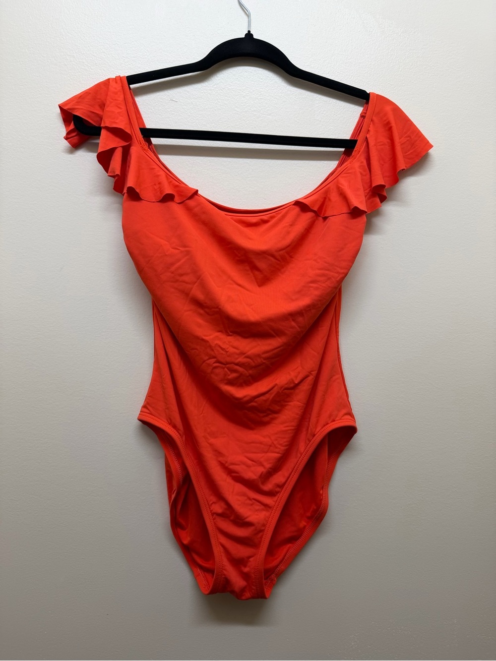 Vince Camuto Ruffled Off-Shoulder One-Piece Swimsuit - Bright Orange